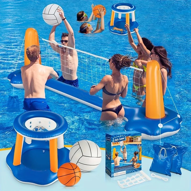 Party Games Summer - Set Pelampung Kolam Tiup Besar dengan