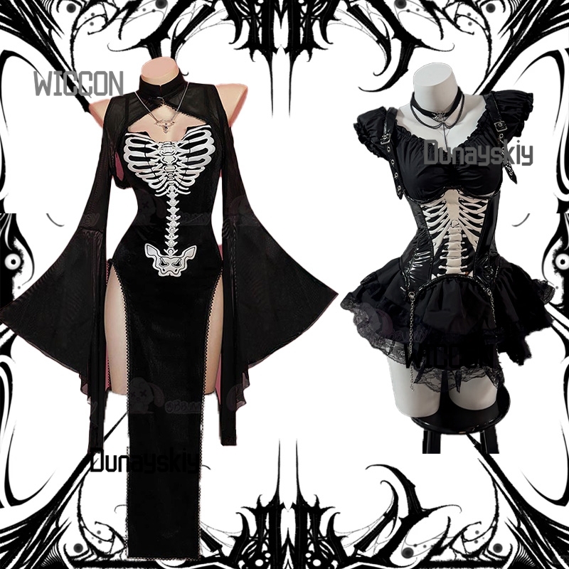 Party Games In Steam - Kostum Cosplay Tengkorak Gotik Halloween, Gaya